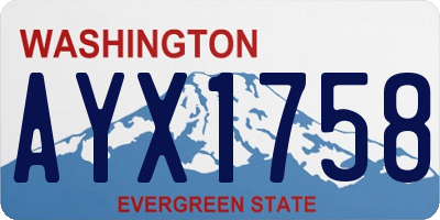 WA license plate AYX1758