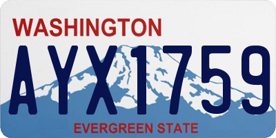 WA license plate AYX1759