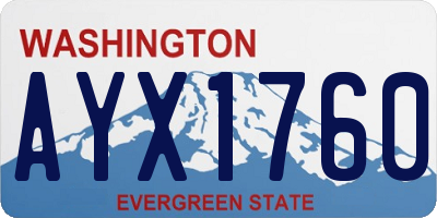 WA license plate AYX1760