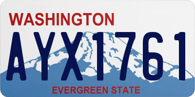 WA license plate AYX1761