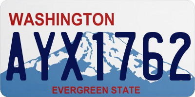 WA license plate AYX1762