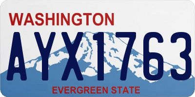 WA license plate AYX1763