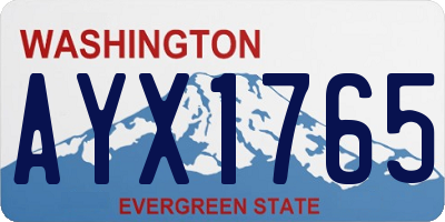 WA license plate AYX1765