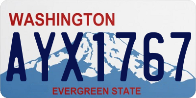 WA license plate AYX1767