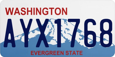 WA license plate AYX1768