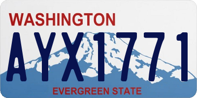 WA license plate AYX1771