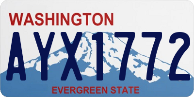 WA license plate AYX1772