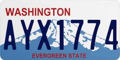 WA license plate AYX1774