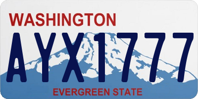 WA license plate AYX1777