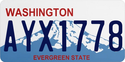 WA license plate AYX1778