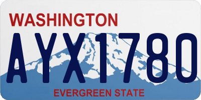 WA license plate AYX1780