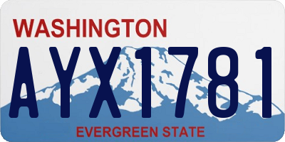 WA license plate AYX1781