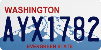 WA license plate AYX1782