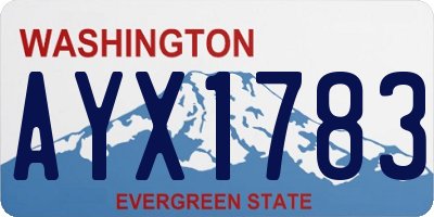 WA license plate AYX1783