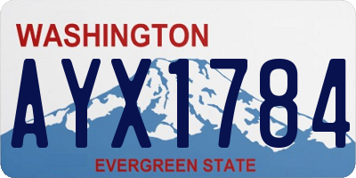 WA license plate AYX1784