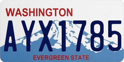 WA license plate AYX1785