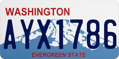 WA license plate AYX1786