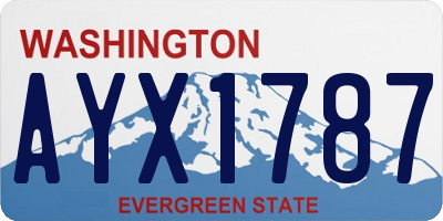 WA license plate AYX1787