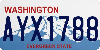 WA license plate AYX1788