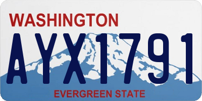 WA license plate AYX1791