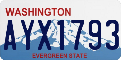 WA license plate AYX1793