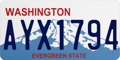 WA license plate AYX1794