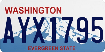 WA license plate AYX1795