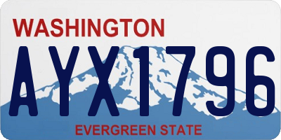 WA license plate AYX1796