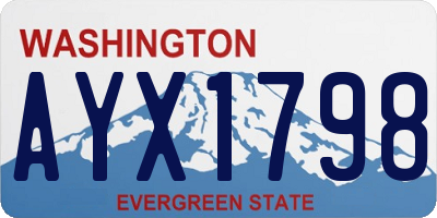 WA license plate AYX1798