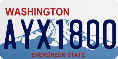 WA license plate AYX1800