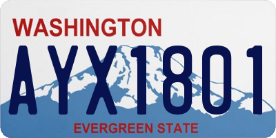 WA license plate AYX1801