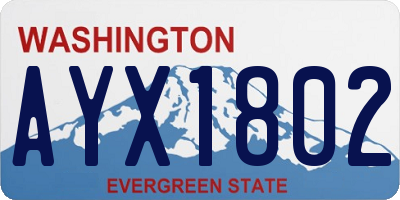 WA license plate AYX1802