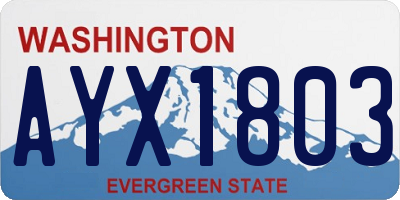 WA license plate AYX1803