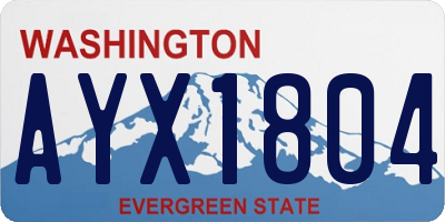 WA license plate AYX1804