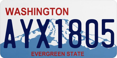 WA license plate AYX1805