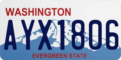 WA license plate AYX1806