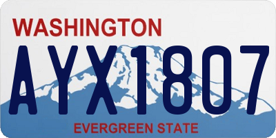 WA license plate AYX1807