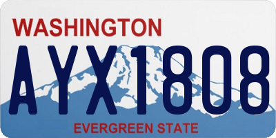 WA license plate AYX1808