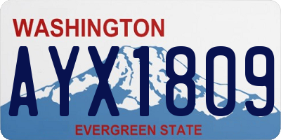 WA license plate AYX1809