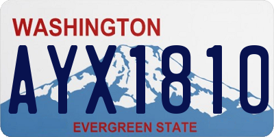 WA license plate AYX1810