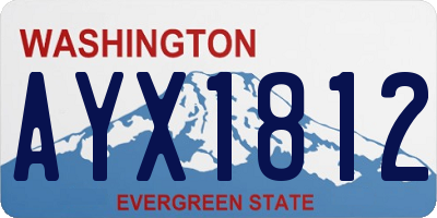 WA license plate AYX1812