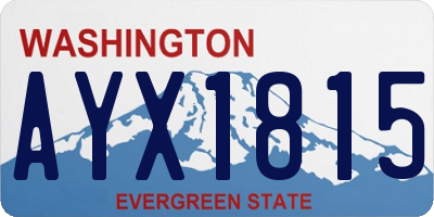 WA license plate AYX1815