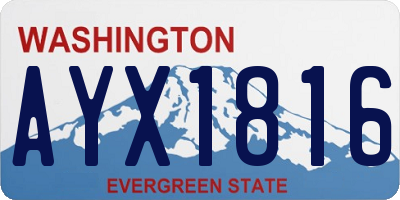 WA license plate AYX1816