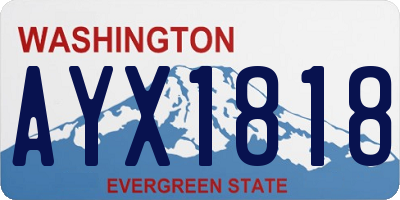 WA license plate AYX1818