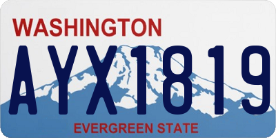 WA license plate AYX1819