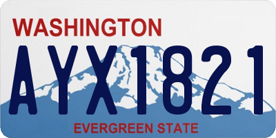 WA license plate AYX1821