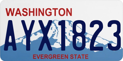 WA license plate AYX1823