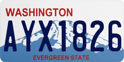 WA license plate AYX1826