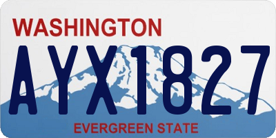 WA license plate AYX1827