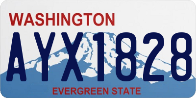 WA license plate AYX1828